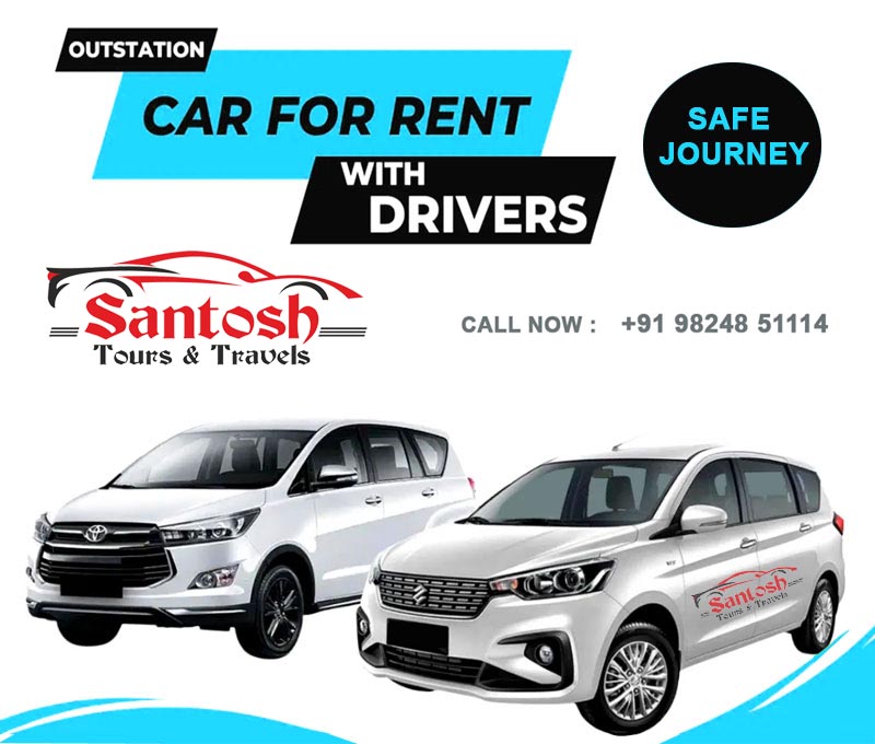 Santosh Travels Rental Taxi Cab Services pickup and drop Rajkot - Ahmedabad - Safe Drive Ride - Happy Journey