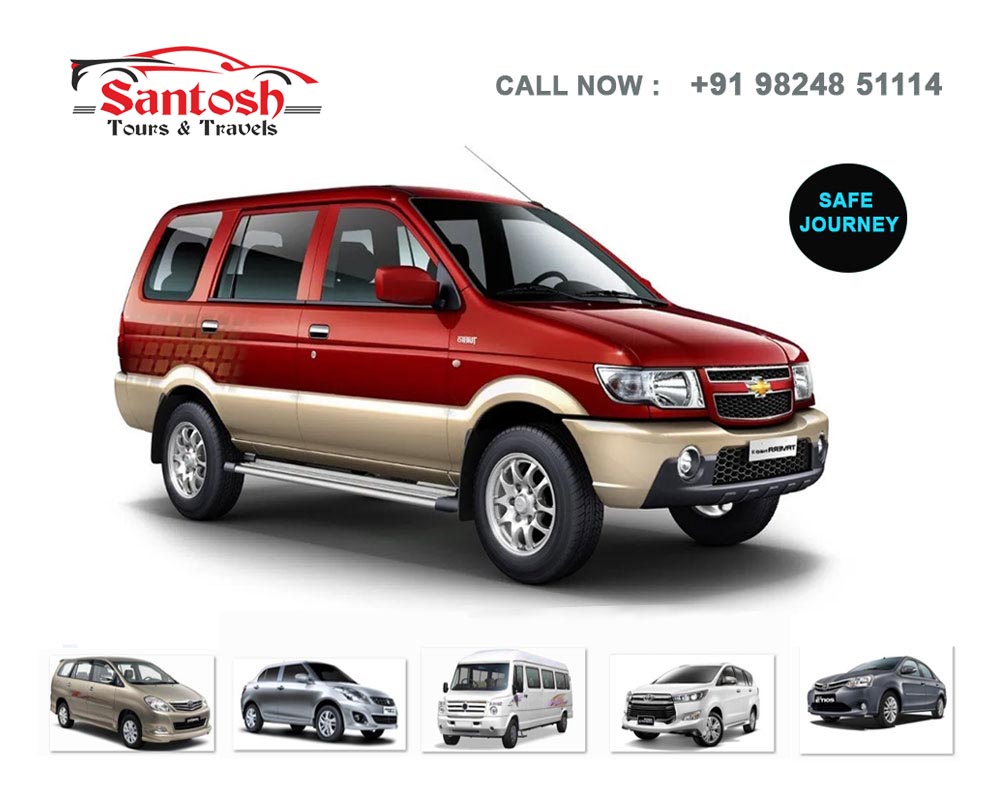 Santosh Travels Rental Taxi Cab Services pickup and drop Rajkot - Ahmedabad - Safe Drive Ride - Happy Journey